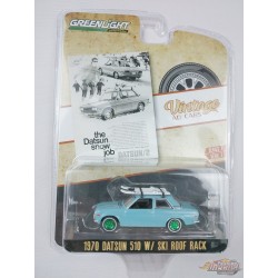 GreenMachine 1970 datsun 510 avec porte-skis sur le toit - Vintage Ad Cars Series 7 - 1/64 Greenlight - 39100 CGR