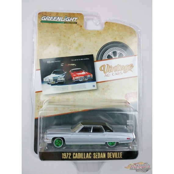 GreenMachine One Great Car After Another" - 1972 Cadillac Sedan deVille - Vintage Ad Cars Series 7 - 1/64 Greenlight - 39100 DGR