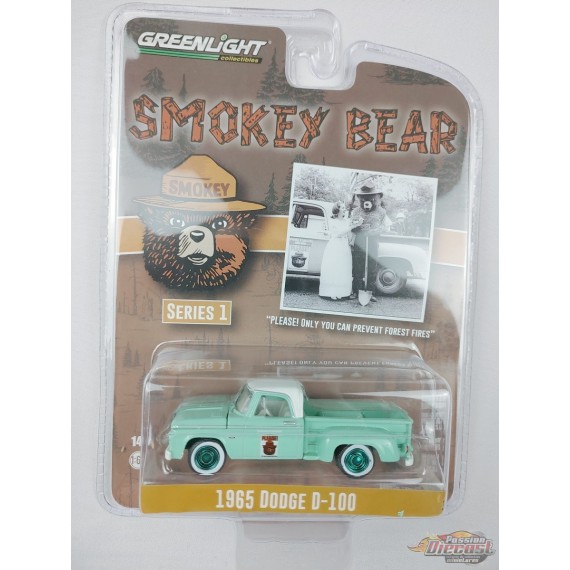 GreenMachine 1965 Dodge D-100 - Smokey Bear Series 1 -1/64 Greenlight - 38020 BGR