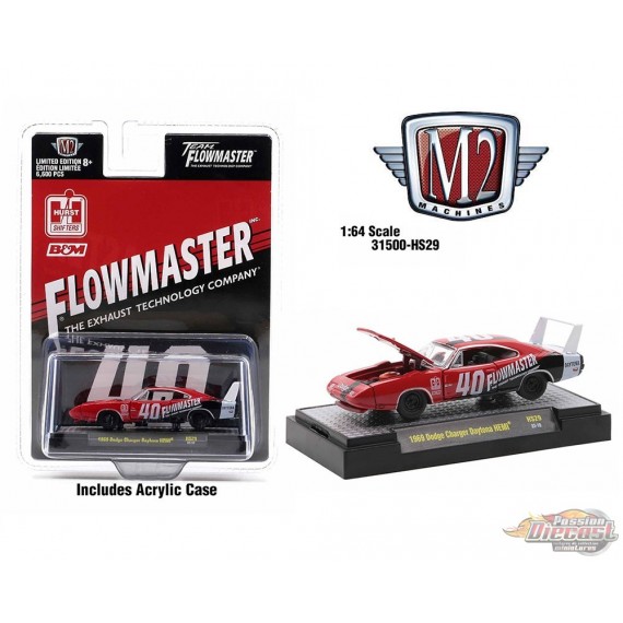 1969 Dodge Charger Daytona HEMI Flowmaster - M2 Machine - Hobby Exclusive - 1:64 - 31500-HS29  Passion Diecast