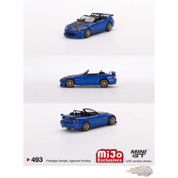 Honda S2000 (AP2) Mugen Monte Carlo Bleu Perle - Mini GT - 1:64 - MGT00493 Passion Diecast