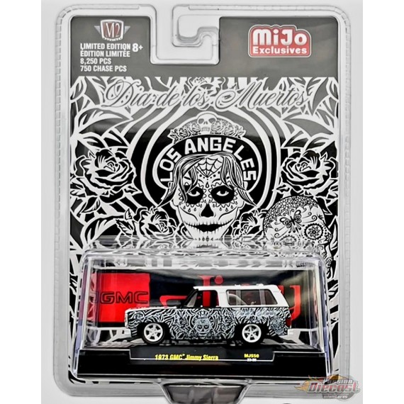 CHASE CAR 1973 Chevrolet GMC Jimmy Sierra - Dias De Los Muertos  - M2 Machine - MiJo Exclusives - 1:64 - 31500-MJS50GR