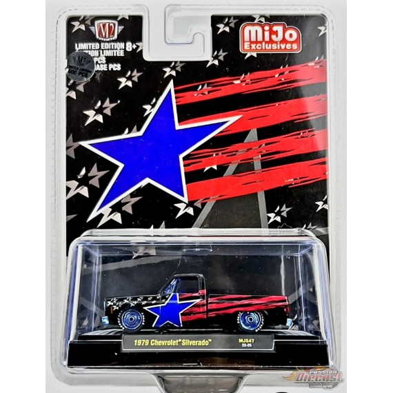 CHASE CAR 1979 Chevrolet Silverado Pickup Stars and Stripes 2022 - M2 Machine - MiJo Exclusives - 1:64 - 31500-MJS47GR
