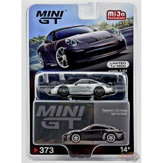 CHASE CAR Mini GT - 1:64 - Porsche 911 (992) GT3 Touring Gris Quartz Métallisé - Mijo Exclusives USA - MGT00373GR
