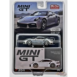 CHASE CAR Mini GT - 1:64 - Porsche 911 Turbo S GT Silver Metallic - Mijo Exclusives USA - MGT00354GR