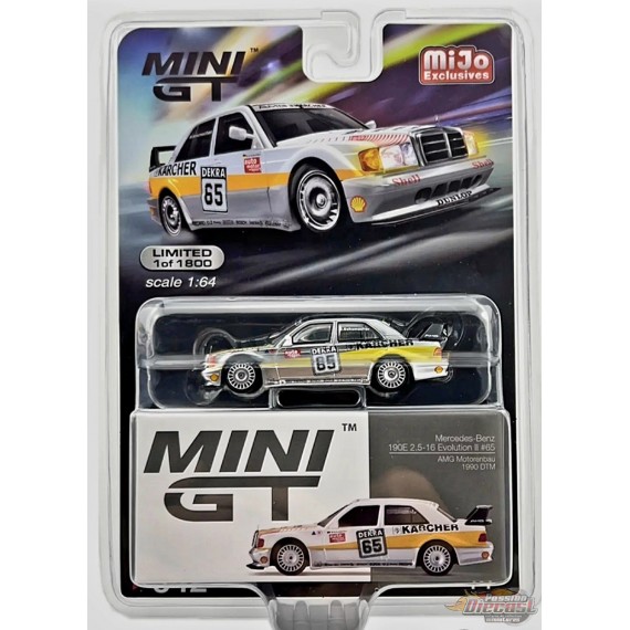 CHASE CAR Mini GT - 1:64 - Mercedez-Benz 190E 2.5 - 16 Evolution ll AMG Motorenbau 1990 DTM - Mijo Exclusives USA - MGT00342GR