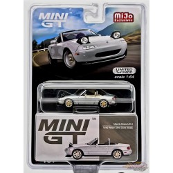 CHASE CAR Mini GT - 1:64 - Mazda Miata MX-5 (NA) Tuned Version Silver Stone Metallic Silver - Mijo Exclusives USA - MGT00407GR