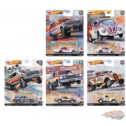 Hot Wheels - Car Culture - 1:64 - Drag Strip - Assortment R - Set Of 5 Cars - FPY86-957R