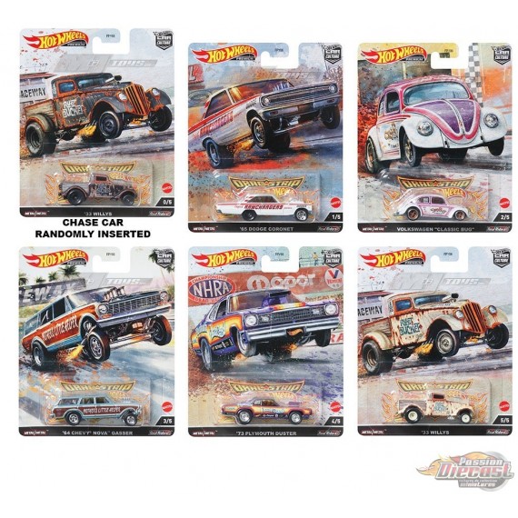 Hot Wheels - Car Culture - 1:64 - Drag Strip - Assortiment R Ensemble De 10 Voitures - FPY86-957R - Passion Diecast