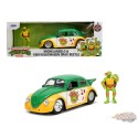 1959 Volkswagen Drag Beetle with Michelangelo Figure - Teenage Mutant Ninja Turtles (TMNT) - Jada 1/24 - 33741
