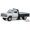 (Web Only ) 1985 Dodge Ram W350 Power Ram Dually Flatbed en argent - Dually Drivers Series 12 - 1/64 GL - 46120 B