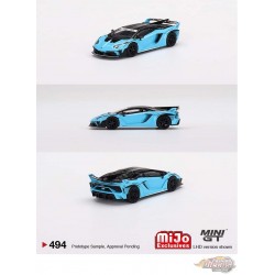 Lamborghini LB-Silhouette WORKS Aventador GT EVO Bleu Bébé - Mini GT - 1:64 - MGT00494 Passion Diecast