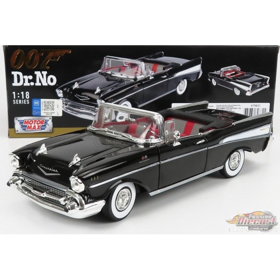 1957 Chevrolet Bel Air (Black) Dr. No - 007 James Bond Collection - Motormax 1/18 - 79831 - Passion Diecast 