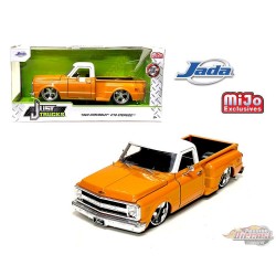1969 Chevrolet C10 Stepside Pickup (Custom Two-Tone Orange/White) - Jada 1/24 - 34305