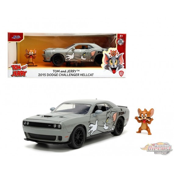 2015 Dodge Challenger Hellcat with Jerry - Tom & Jerry - Jada 1/24 - 33722 - Passion Diecast