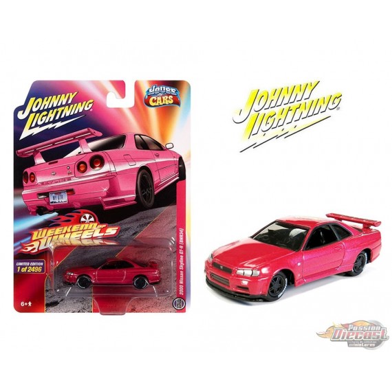 Weekend of Wheels 2000 Nissan Skyline GT-R (BNR34) (Rose) Limited Edition - Johnny Lightning 1/64 - JLCP7397 Passion Diecast