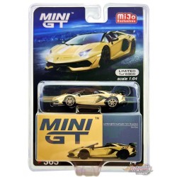 CHASE CAR Mini GT - 1:64 - Lamborghini Aventador SVJ Roadster Oro Elios - Mijo Exclusives USA - MGT00363GR Passion Diecast
