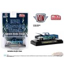 1979 Chevrolet Silverado Pickup Truck Square Body Truck Bleu avec flammes - M2 Machine - 1:64 - 31500-MJS42