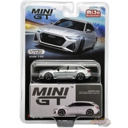 CHASE CAR Mini GT - Audi RS 6 Avant Carbon Black Edition Florett Argent - Mijo Exclusives USA - MGT00372GR