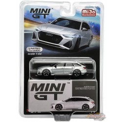 CHASE CAR Mini GT - Audi RS 6 Avant Carbon Black Edition Florett Silver - Mijo Exclusives USA - MGT00372GR Passion DIecast