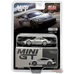 CHASE CAR Mini GT - Porsche 911 (992) GT3 GT Argent Métallisé - Mijo Exclusives USA - MGT00390GR