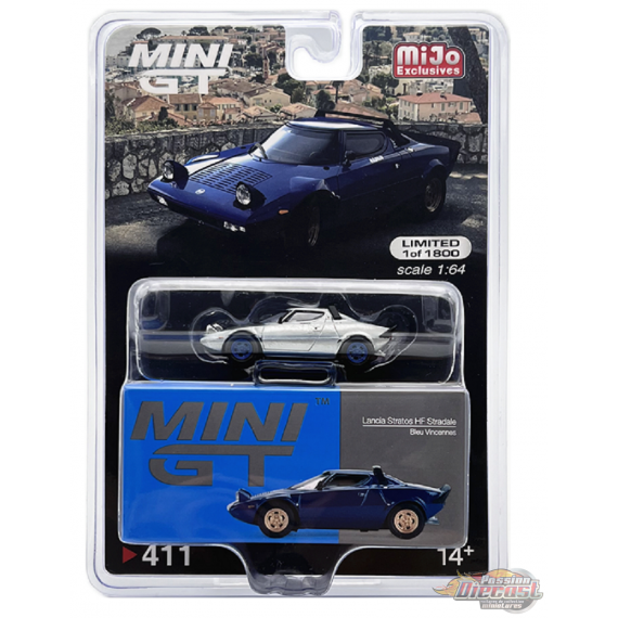 CHASE CAR Mini GT - Lancia Stratos HF Stradale Bleu Vincennes - Mijo Exclusives USA - MGT00411GR Passion Diecast