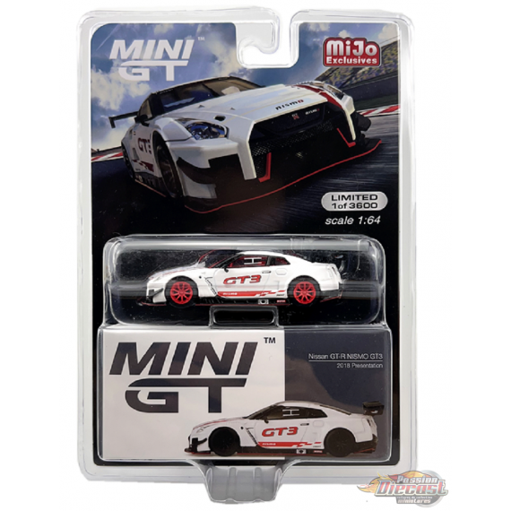 CHASE CAR Mini GT - Nissan GT-R NISMO GT3 2018 Presentation - Mijo Exclusives USA -  MGT00327GR Passion Diecast