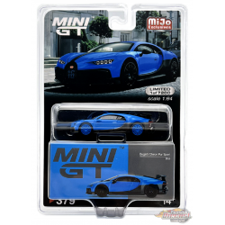 CHASE CAR Mini GT - Bugatti Chiron Pur Sport Blue - Mijo Exclusives USA - MGT00379GR