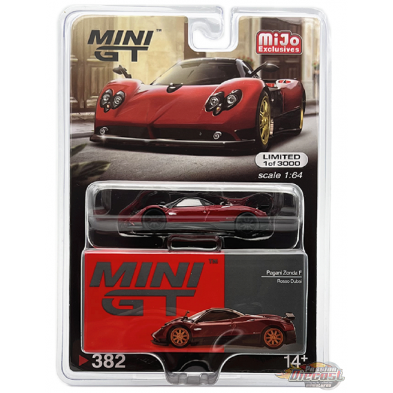 CHASE CAR Mini GT - Pagani Zonda F Rosso Dubai - Mijo Exclusives USA - MGT00382GR Passion Diecast