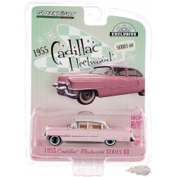 GreenMachine 1955 Cadillac Fleetwood Series 60 in Pink with White Roof - Hobby Exclusive - 1/64 Greenlight - 30396GR