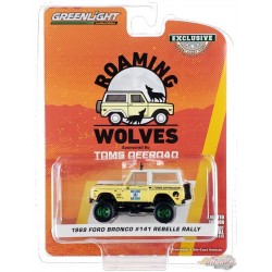 GreenMachine Toms Offroad, Roaming Wolves - 1969 Ford Bronco No,141 Rebelle Rally - Hobby Exclusive - 1/64 Greenlight - 30389GR