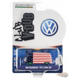 GreenMachine American Flag - 1964 Volkswagen Type 2 Panel Van - Club Vee-Dub Series 15 - 1/64 Greenlight - 36060 AGR