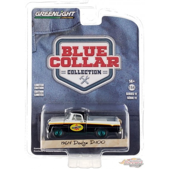 GreenMachine Pennzoil - 1964 Dodge D-100 with Toolbox - Blue Collar Collection Series 11 - 1/64 Greenlight - 35240 AGR