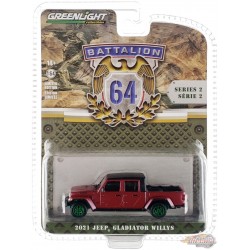 GreenMachine 2021 Jeep Gladiator Willys in Snazzberry - Battalion 64 Series 2 -1/64 Greenlight - 61020 FGR