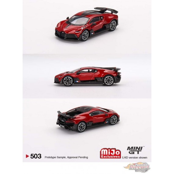 Bugatti Divo Rouge Métallisé  - Mini GT - 1:64 - MGT00503