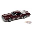 1979 Lincoln Continental Mark V en poly rouge foncé avec toit à moitié blanc - Auto World - 1/64 - AWSP127 B