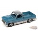 1985 Chevy Silverado Pickup Tk in Light  Blue Poly with Silver Lower Sides and Roof - Auto World - 1/64 - AWSP131 B