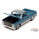 1985 Chevy Silverado Pickup Tk in Light  Blue Poly with Silver Lower Sides and Roof - Auto World - 1/64 - AWSP131 B