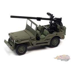 Willys Jeep MB 1973 Godzilla contre Megalon dans Olive Drab - Johnny Lightning 1/64 - JLSP314