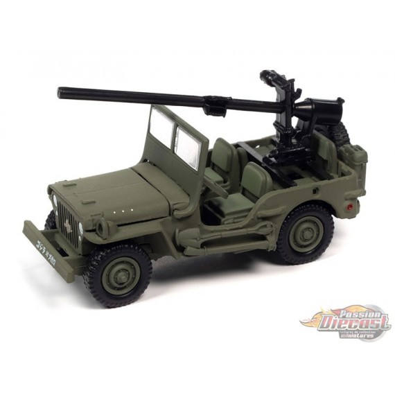 Willys Jeep MB 1973 Godzilla contre Megalon dans Olive Drab - Johnny Lightning 1/64 - JLSP314 Passion Diecast