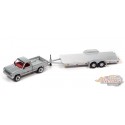 (web only) 1983 Ford Ranger Pickup Truck with Open Trailer in Metallic Silver - Truck&Trailers