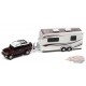 Toyota FJ Cruiser 2010 avec remorque de camping en rouge brique - Truck&Trailers - Johnny Lightning 1:64 - JLSP315 A
