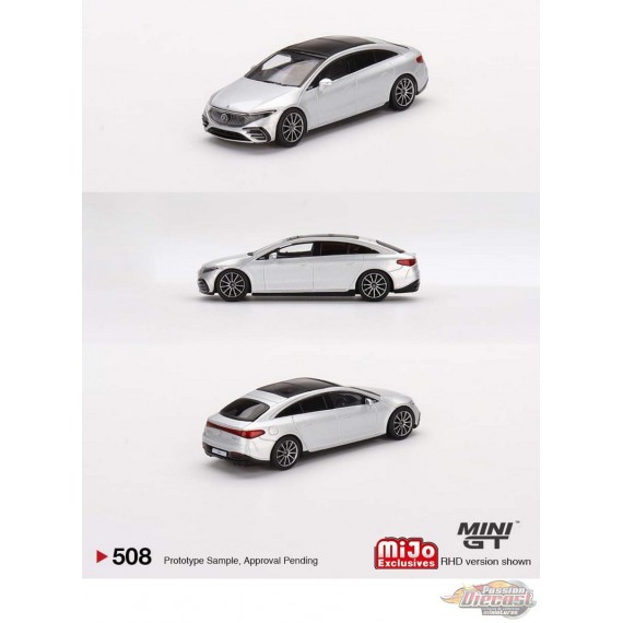 Mercedes-Benz EQS 580 4MATIC Argent high-tech métallisé - Mini GT - 1:64 - MGT00508 Passion Diecast