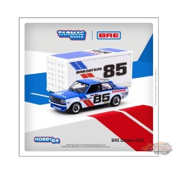 BRE Datsun 510 No.85 (Two-Tone Blue/White) with Container - Tarmac - 1/64 - T64-052-BRE85