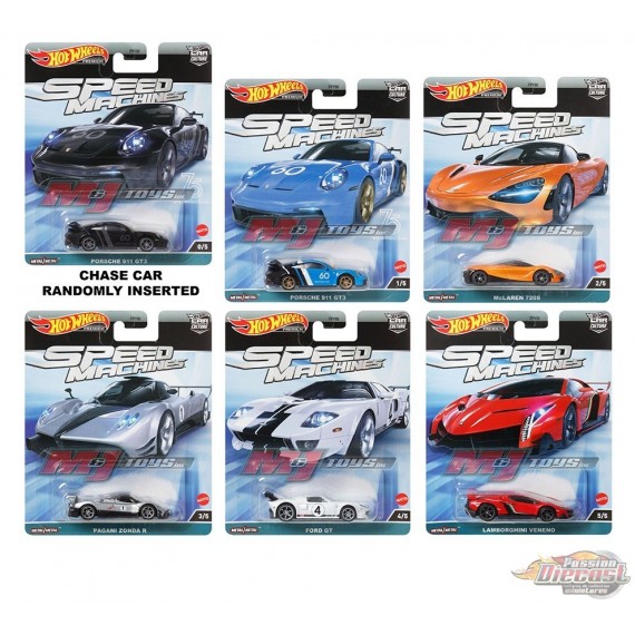 Hot Wheels - Car Culture - 1:64 - 2023 Speed Machines - Assortiment A - Ensemble De 10 Voitures - FPY86-959A - Passion Diecast