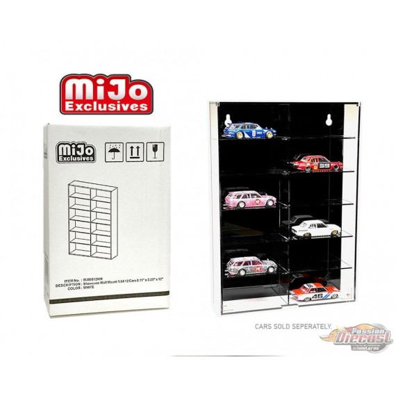 Display Case murale en plastique 1:64 pour 12 voitures Version arrière noir avec couvercle - Mijo Exclusive 1/64 - MJ08012BK