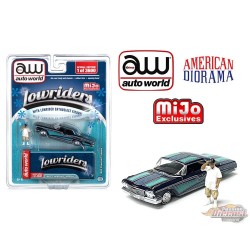 1962 Chevrolet Impala SS Lowrider & figurine limitée 3 600 pièce - Exclusif Mijo - Auto World & American Diorama - 1/64 - CP8020