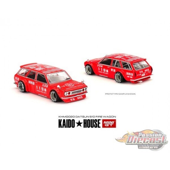 Kaido★House - Datsun Kaido 510 Wagon Fire V1 - Mini GT - Mijo Exclusives - 1/64 - KHMG020 Passion Diecast