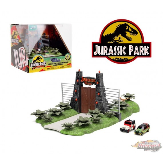 Jada Jurassic Park avec 2 véhicules - Scène Nano - Jurassic Park - Diorama Hollywood Rides - Jada - 1/87 - 34244
