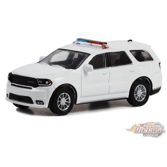 Police - 2022 Dodge Durango Pursuit with Light Bar and Push Bar in White - Hobby Exclusive - 1/64 Greenlight - 43003 B